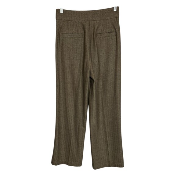 Express Trouser Super High-Rise Pleat Work Pants  Women's 4S  Brown Herringbone - Picture 2 of 10